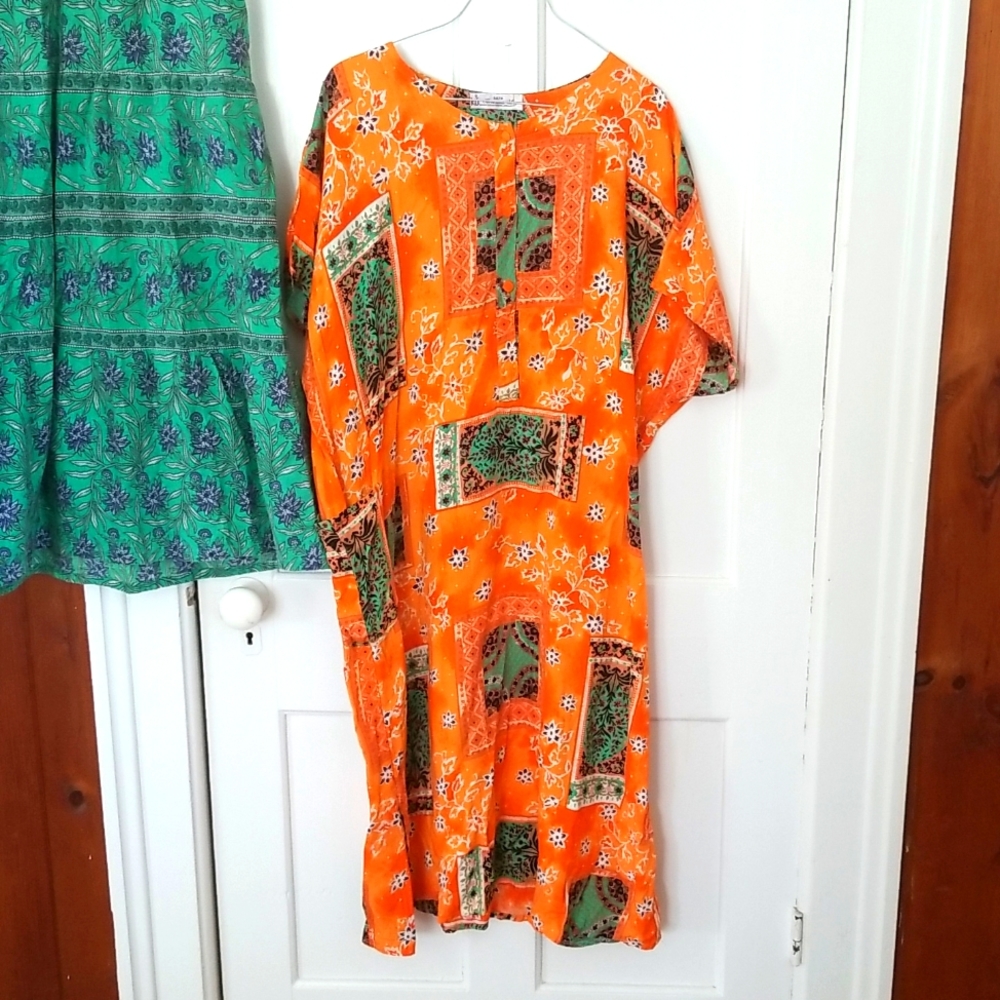 BATIK Kaftan Muumuu one size Plus Kencana Ungu KU - Picture 2 of 6